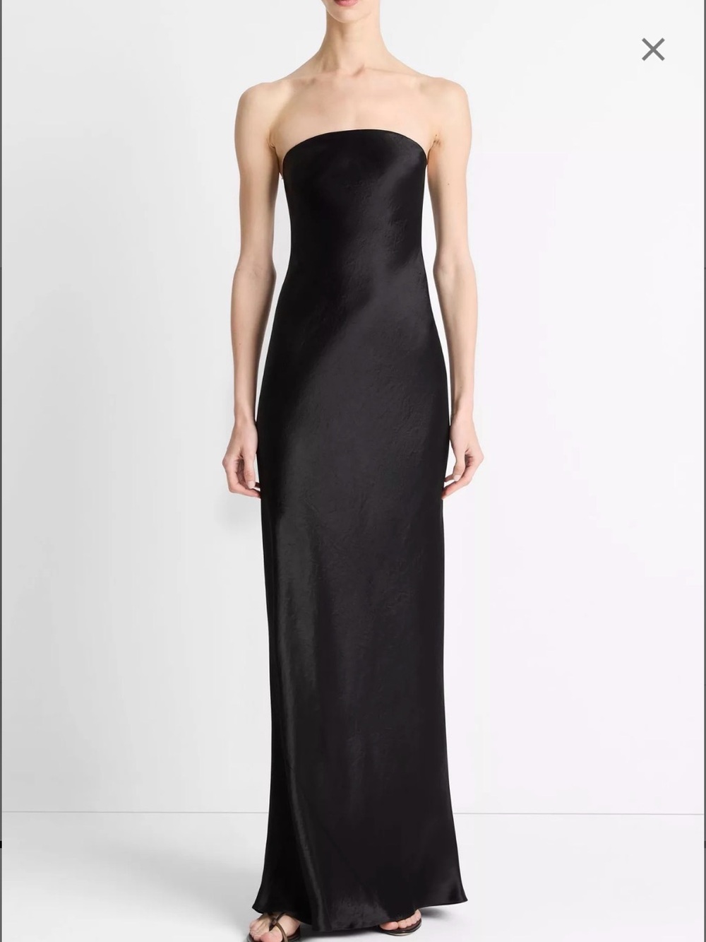 Vince Satin Strapless Maxi Dress